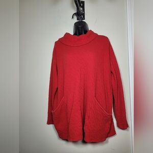 J. Jill Pure Jill Cotton Red Turtleneck Sweater sz XL 005724